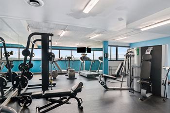 an image of a gym with weights and cardio equipment